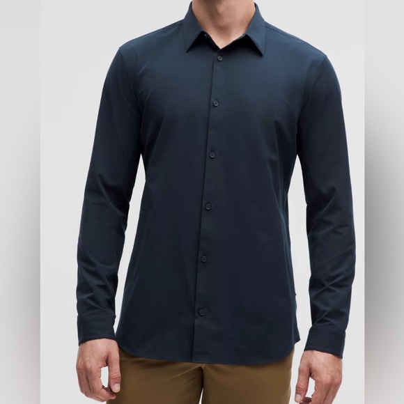 Lululemon Black New Venture Slim Fit LS Button Down Shirt - Picture 1 of 4